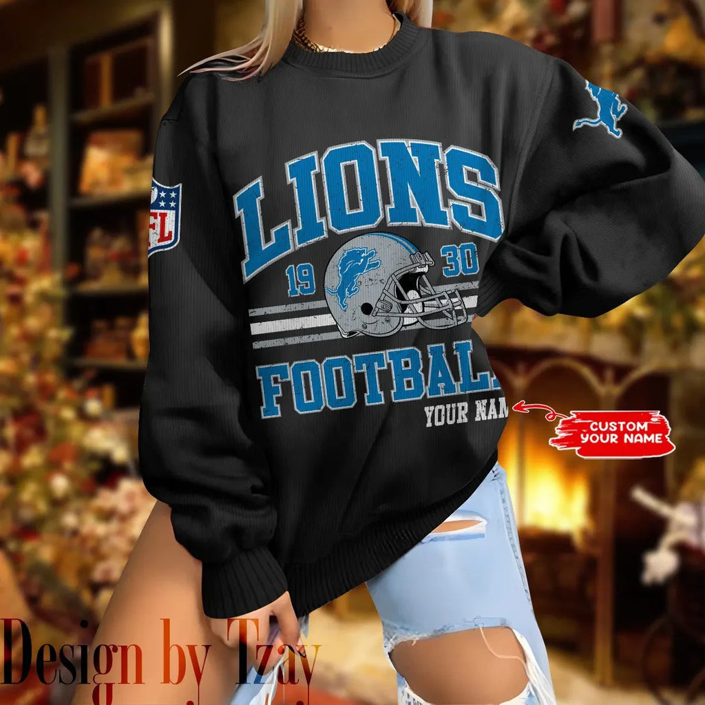 Detroit Lions Personalized Fashion Design New Woolen Sweater  BGSWT288