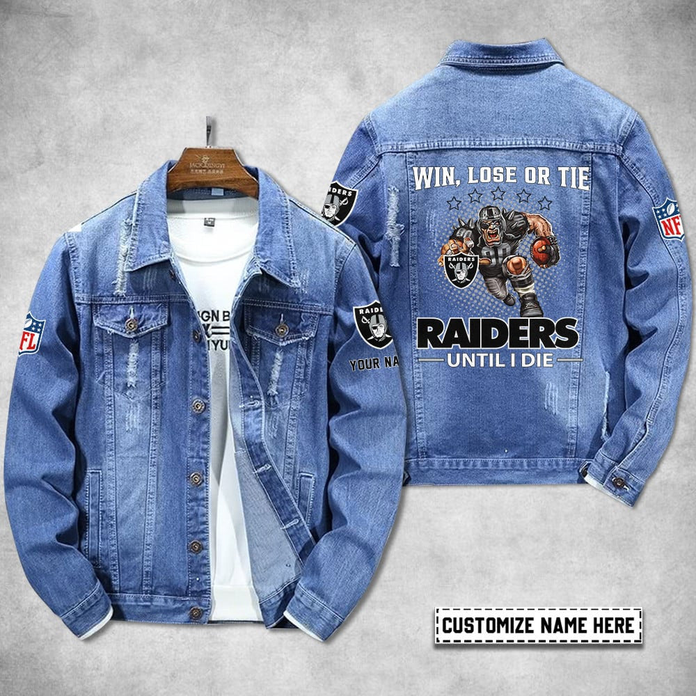 Las Vegas Raiders Personalized Premium Denim Jacket S9DJ054