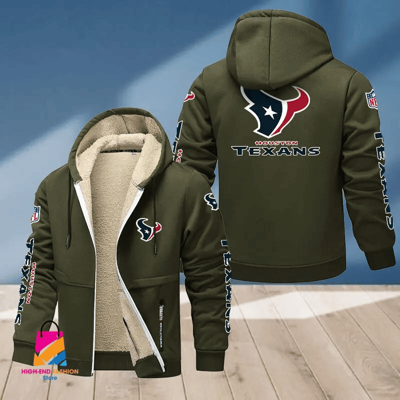 Houston Texans Multicolor Premium Thick Zip-Up Hoodie ANZTZH013