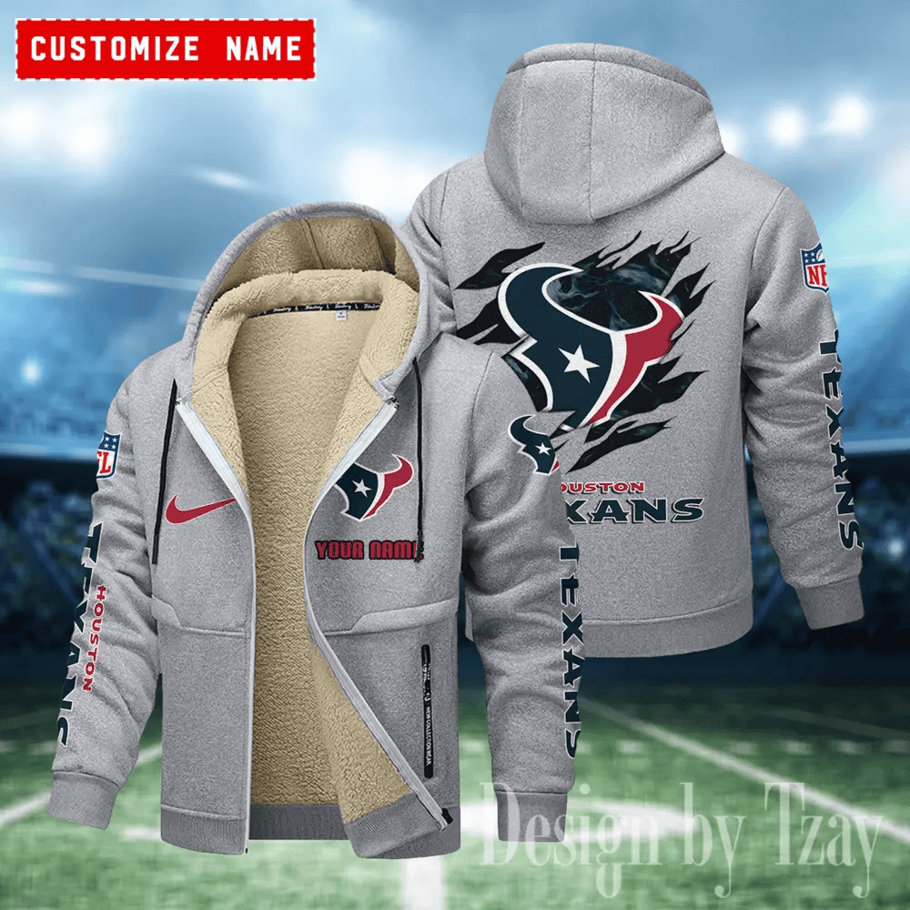 Houston Texans Hoodies Zip Velvet Coat ANZTZH078