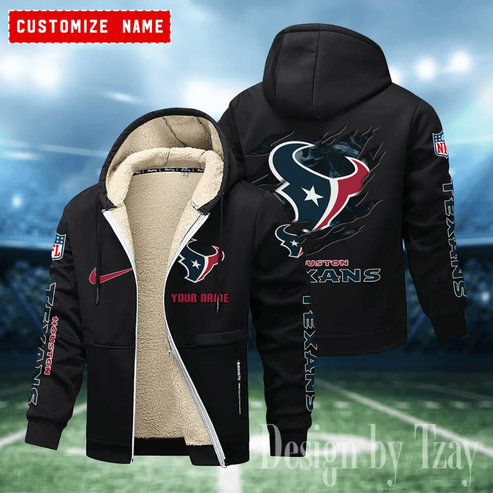 Houston Texans Hoodies Zip Velvet Coat ANZTZH078