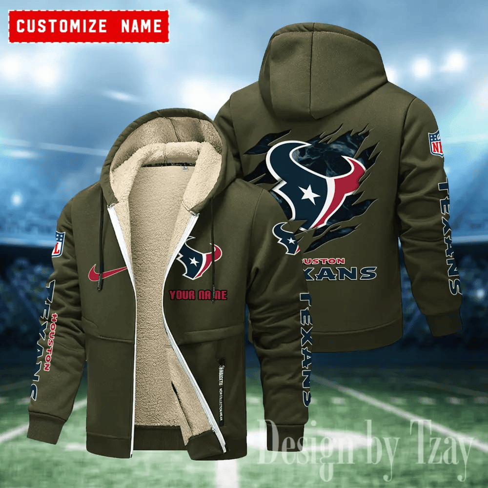 Houston Texans Hoodies Zip Velvet Coat ANZTZH078