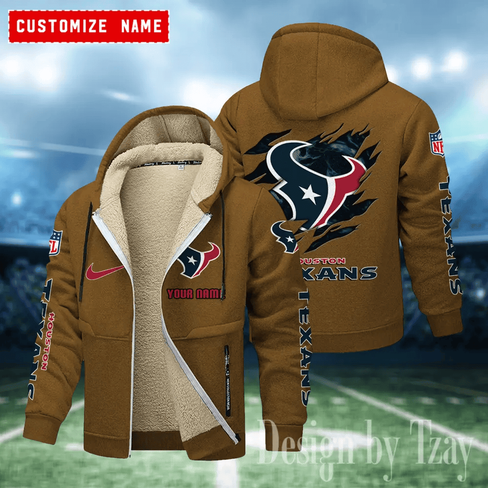 Houston Texans Hoodies Zip Velvet Coat ANZTZH078