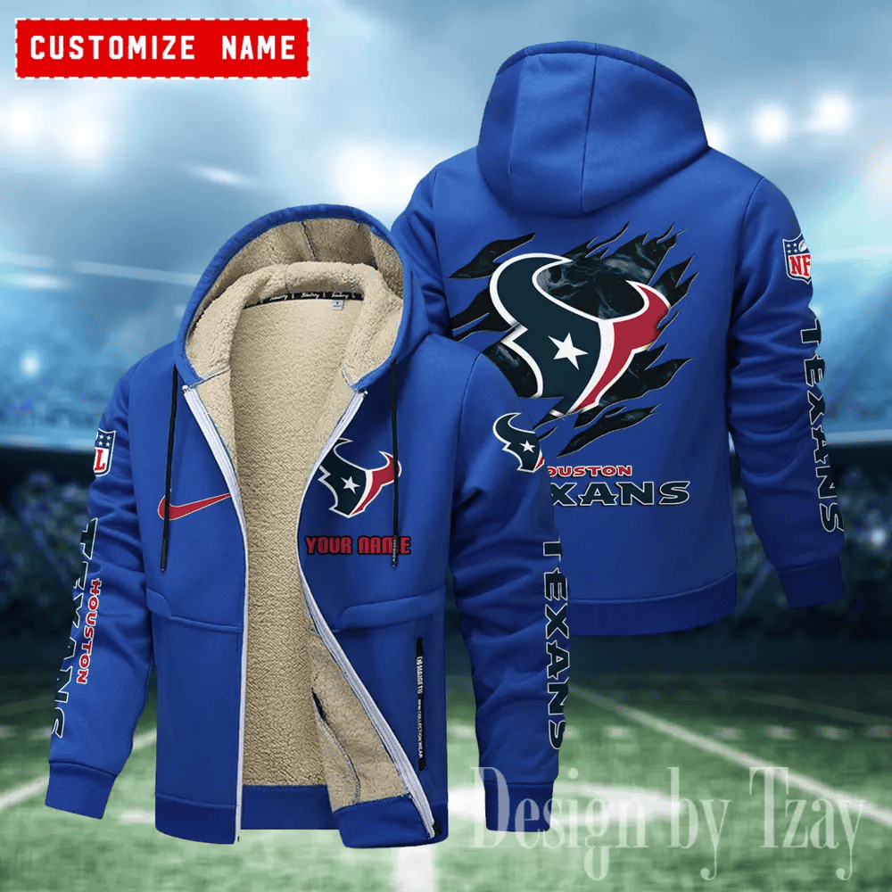 Houston Texans Hoodies Zip Velvet Coat ANZTZH078
