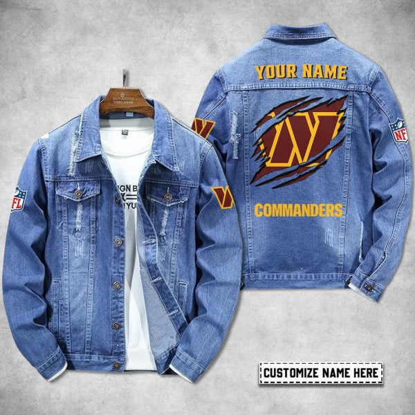 Washington Commanders Personalized Premium Denim Jacket S9DJ067