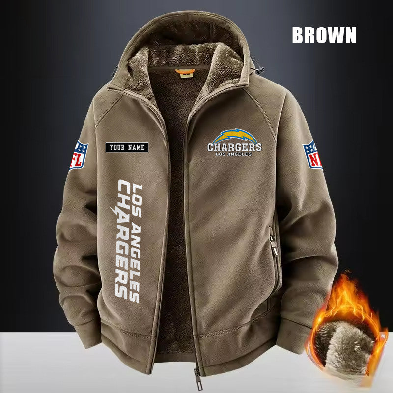 Los Angeles Chargers Fleece Fashion Hooded Jacket Outdoor SPTFFHJ018