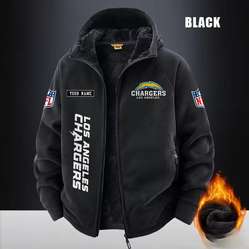 Los Angeles Chargers Fleece Fashion Hooded Jacket Outdoor SPTFFHJ018