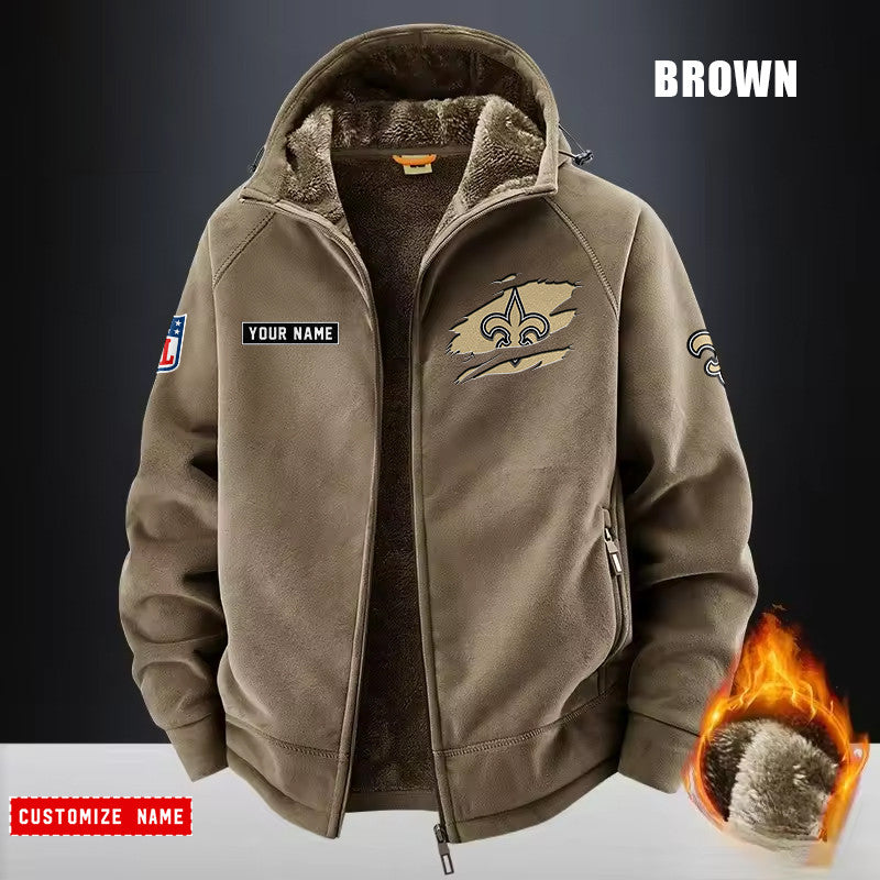 New Orleans Saints Fleece Fashion Hooded Jacket Outdoor SPTFFHJ055