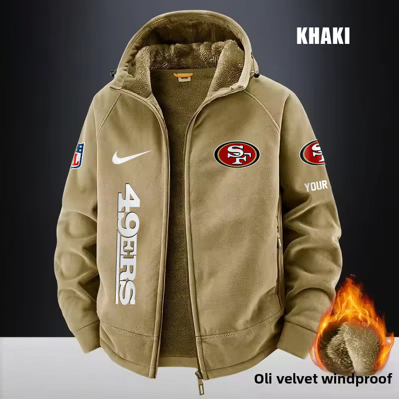 San Francisco 49ers Fleece Fashion Hooded Jacket Outdoor SPTFFHJ092