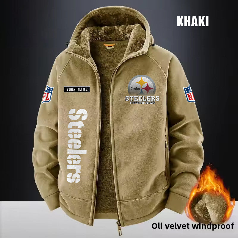 Pittsburgh Steelers Fleece Fashion Hooded Jacket Outdoor SPTFFHJ027