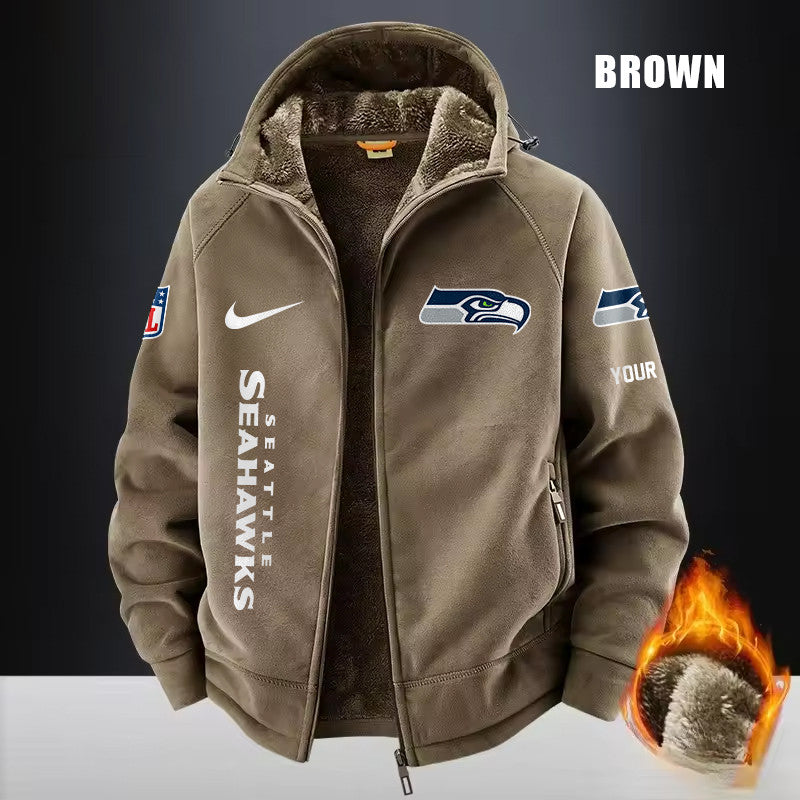 Seattle Seahawks Fleece Fashion Hooded Jacket Outdoor SPTFFHJ093