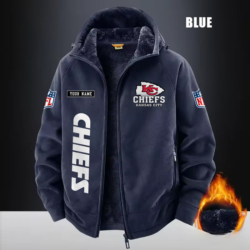 Kansas City Chiefs Fleece Fashion Hooded Jacket Outdoor SPTFFHJ016