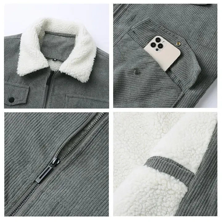 New York Giants VITCJ095 Men’s Thickened Corduroy Jacket
