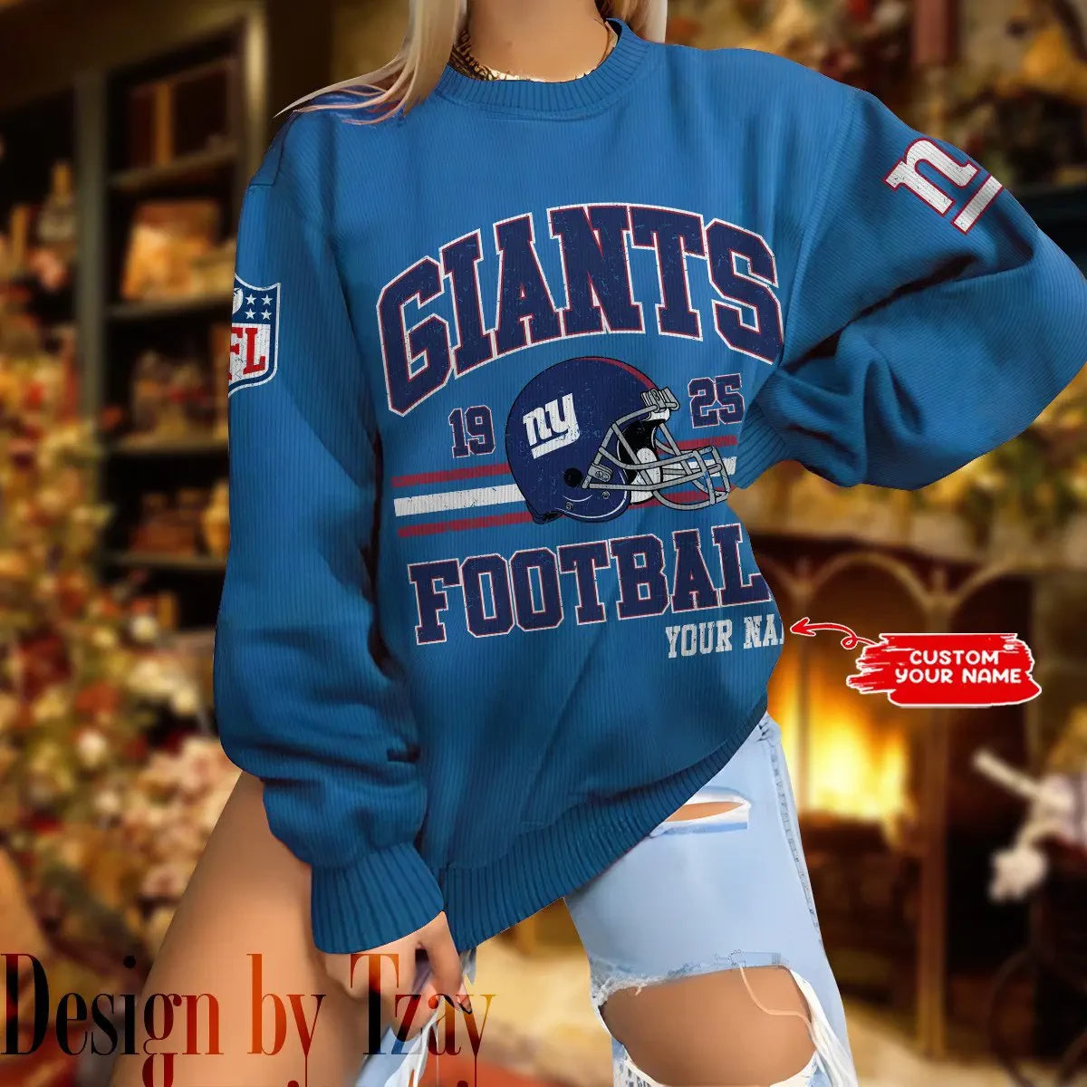New York Giants Personalized Fashion Design New Woolen Sweater BGSWT286