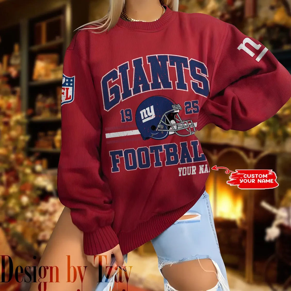 New York Giants Personalized Fashion Design New Woolen Sweater BGSWT286