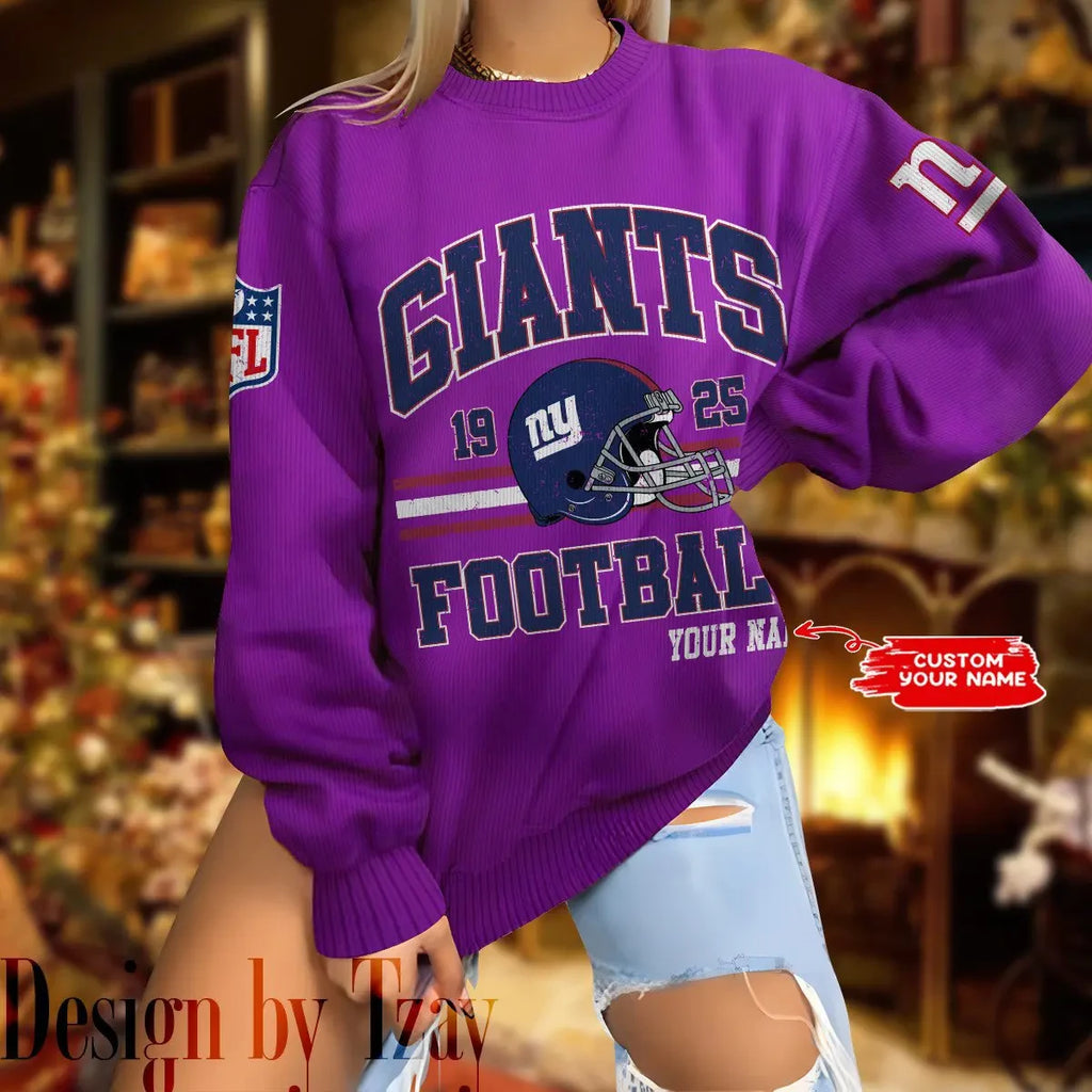 New York Giants Personalized Fashion Design New Woolen Sweater BGSWT286