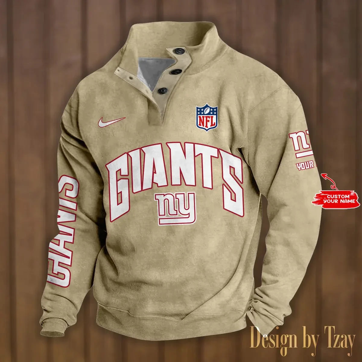 New York Giants Premium Stand-Collar Game-Day Pullover - Engineered Warmth & Personalized Name S9DBSCH056