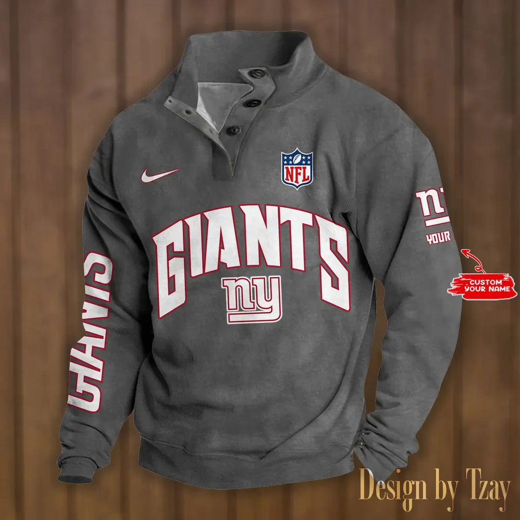 New York Giants Premium Stand-Collar Game-Day Pullover - Engineered Warmth & Personalized Name S9DBSCH056