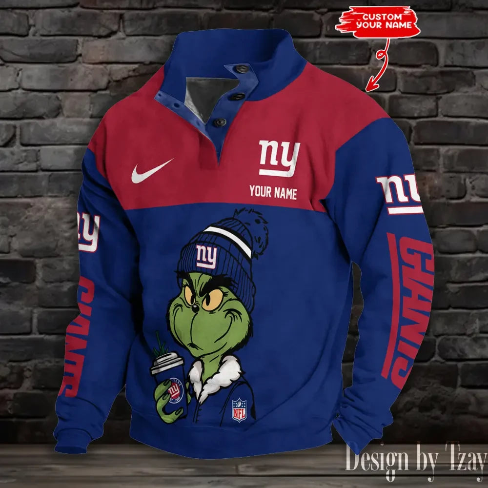 New York Giants Premium Stand-Collar Game-Day Pullover - Engineered Warmth & Personalized Name S9DBSCH722