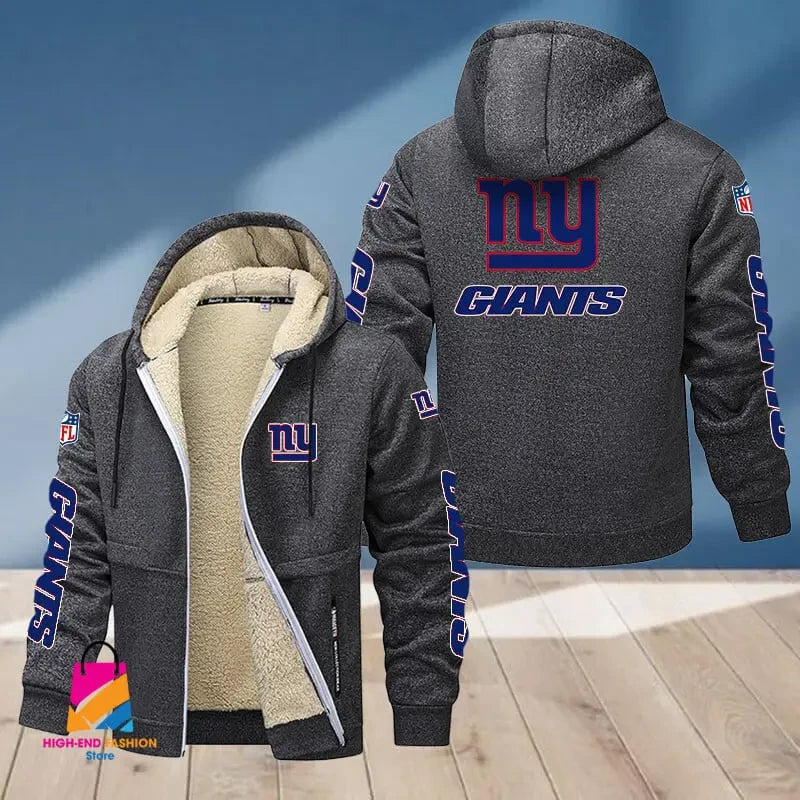New York Giants Multicolor Thickened Zipper Hoodies ANZTZH024