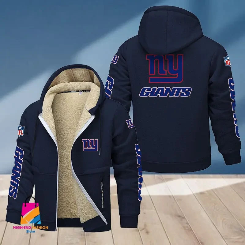 New York Giants Multicolor Thickened Zipper Hoodies ANZTZH024