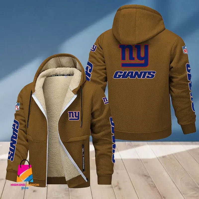New York Giants Multicolor Thickened Zipper Hoodies ANZTZH024