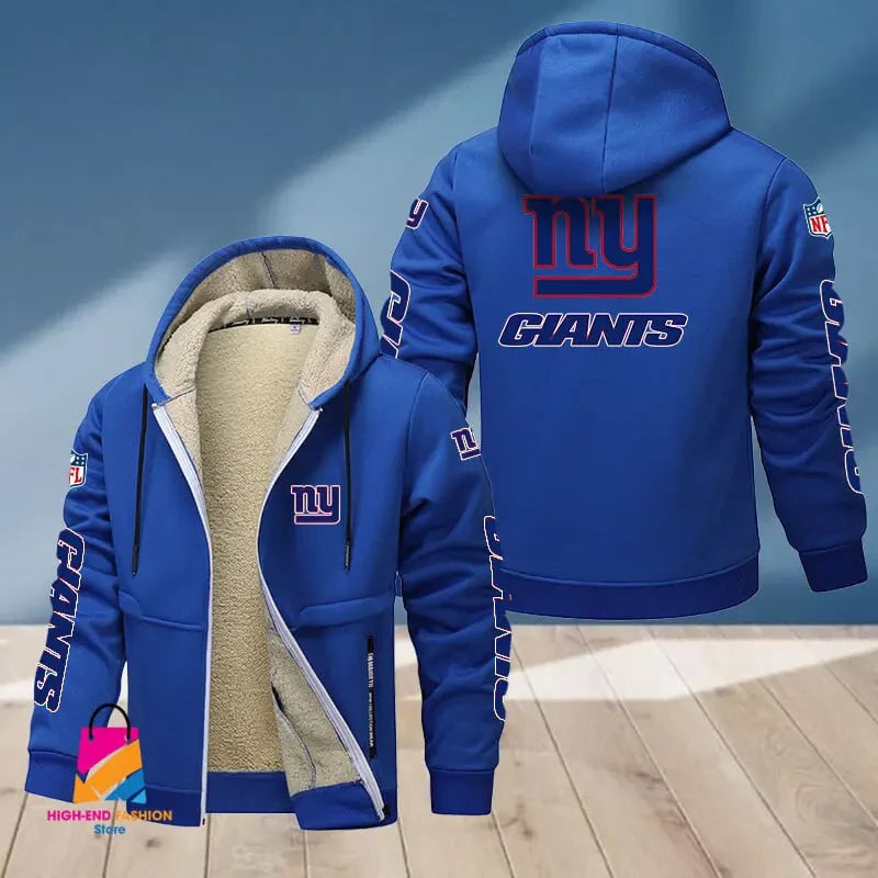 New York Giants Multicolor Thickened Zipper Hoodies ANZTZH024